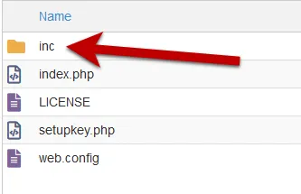 Fichier config.ini situé dans le sous-dossier inc, à modifier sur le serveur
