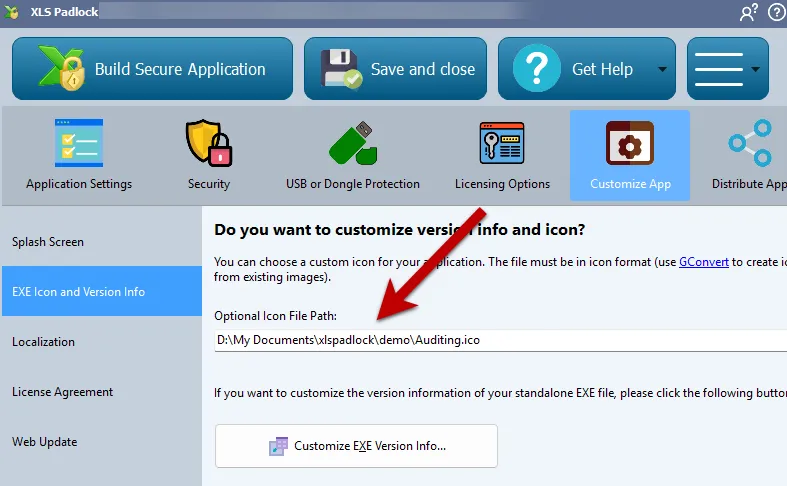 Aba Detalhes das propriedades do arquivo do Windows mostrando as informações de versão incorporadas do EXE