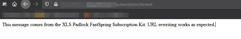 Message de réussite du test de réécriture d'URL affiché par dotest dans le navigateur