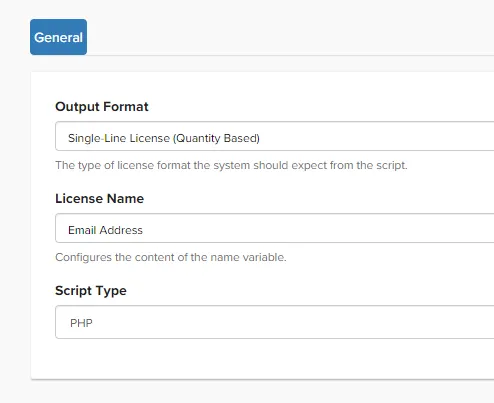 Champs de configuration du fulfillment de licence à renseigner avant de cliquer sur Create
