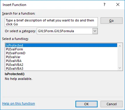Excel erkennt die Sicherheitsfunktionen PLEvalForm und PLEvalFormD zur Entwurfszeit