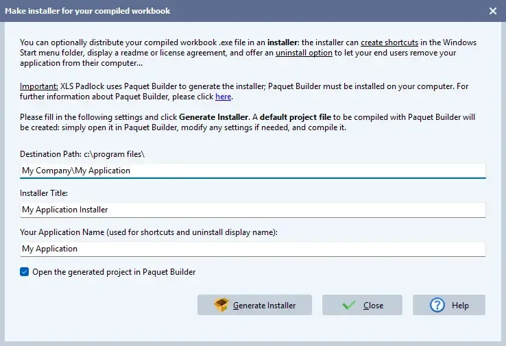 Make Installer Options